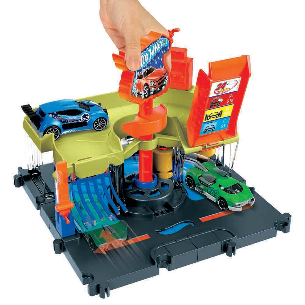 Hot Wheels - City Downtown Car Wash Speed Clean Playset