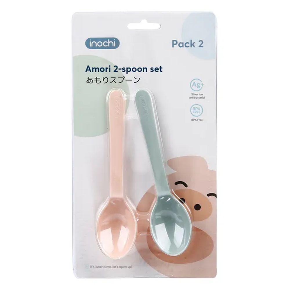 Inochi - Amori Spoons - 2pc Set - Light Pink & Tea Green