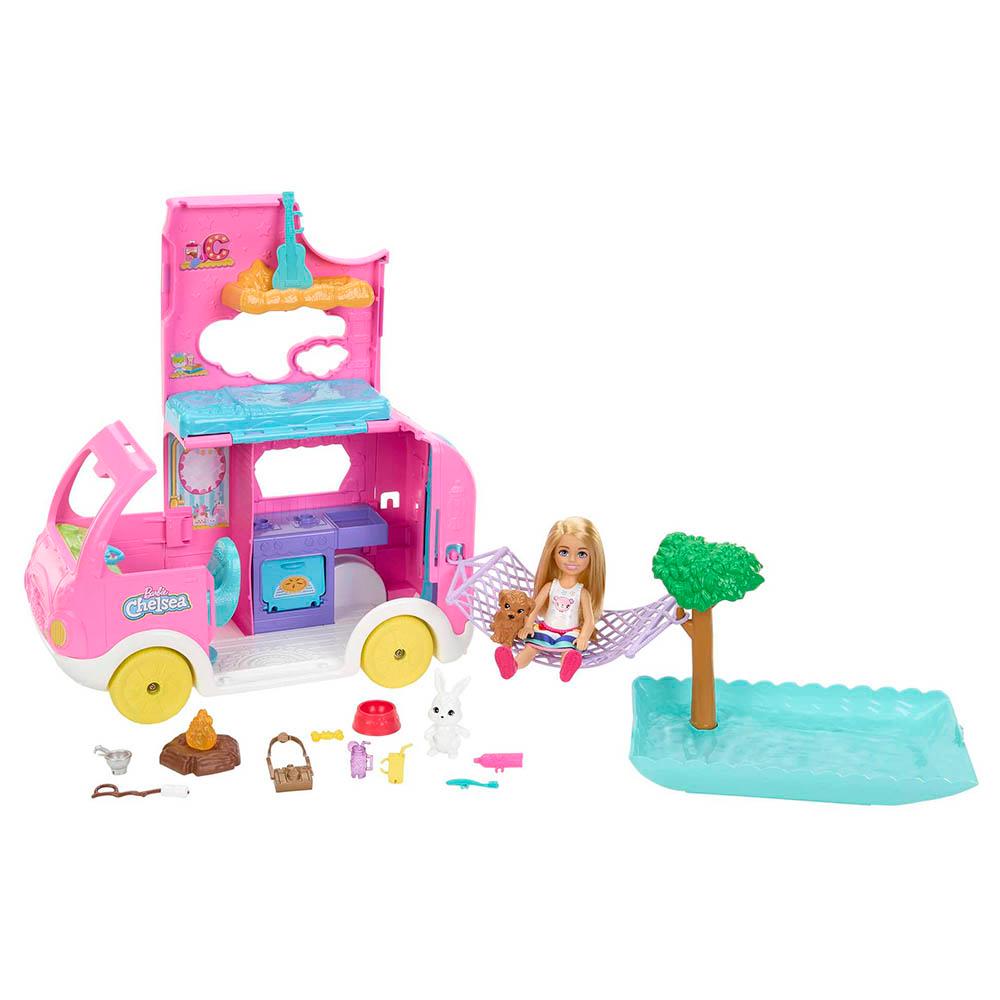 Mattel Games - Barbie Club Chelsea Camper Refresh Playset - 16pcs