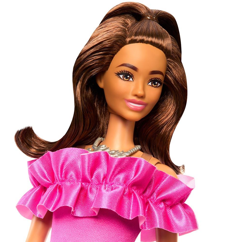 Barbie - Fashionistas Doll - Pink Ruffle Sleeves Dress