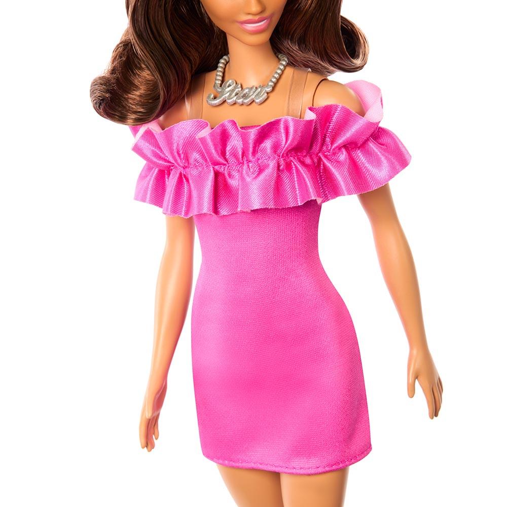 Barbie - Fashionistas Doll - Pink Ruffle Sleeves Dress