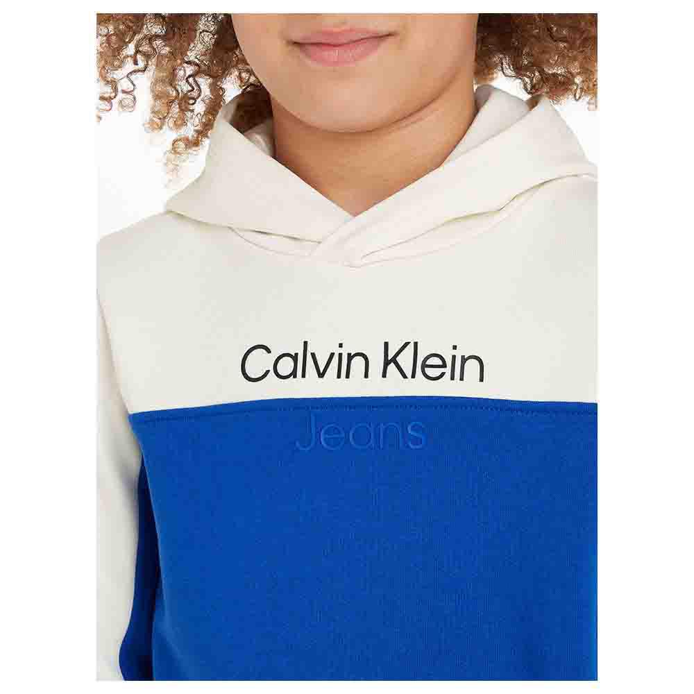 Calvin Klein - Color Block Terry Hooded Sweatshirt - Kettle Blue