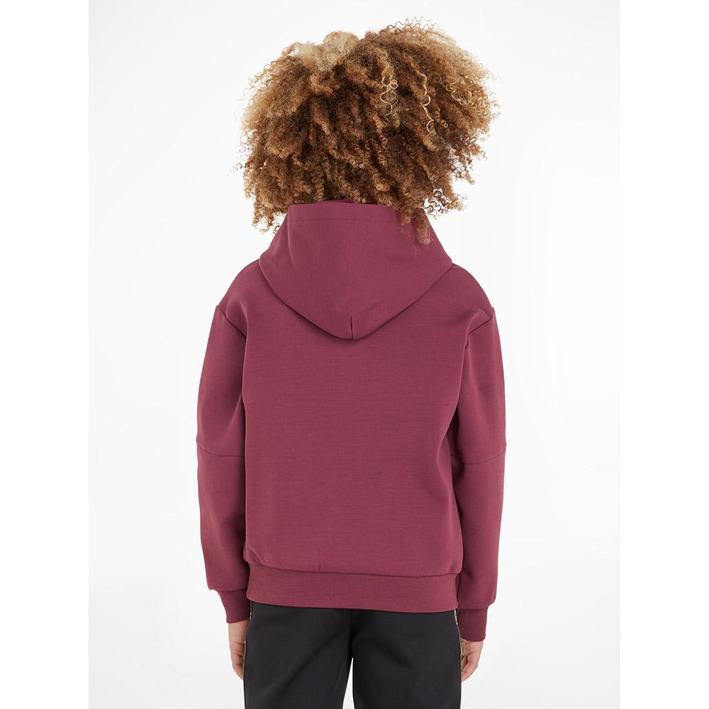 Calvin Klein - Spacer Debossed Logo Hooded Sweatshirt - Red