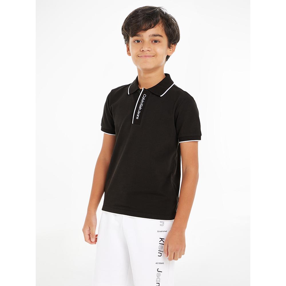 Calvin Klein - Intarsia Logo Polo Shirt - Black