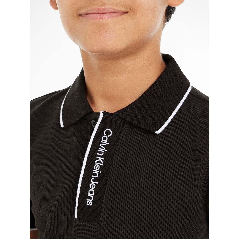 Calvin Klein - Intarsia Logo Polo Shirt - Black