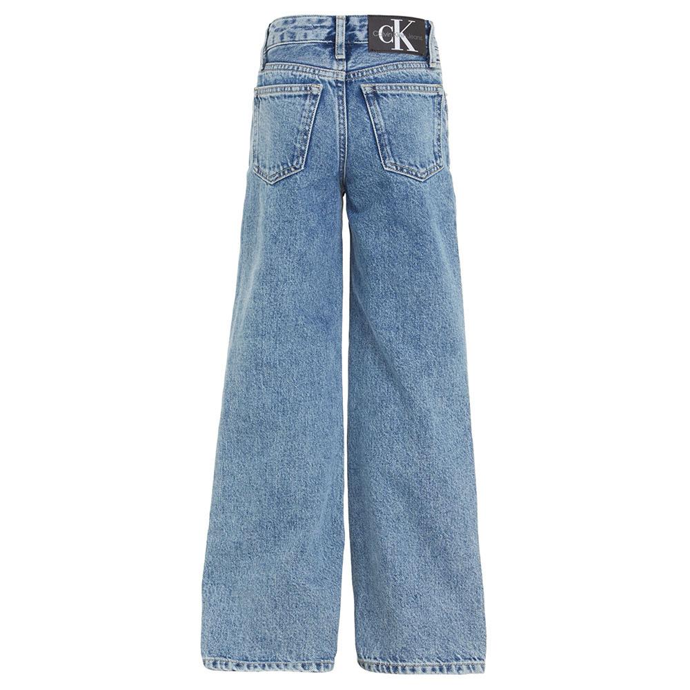 Calvin Klein - High Rise Wide Leg Jeans - Mid Blue Rigid