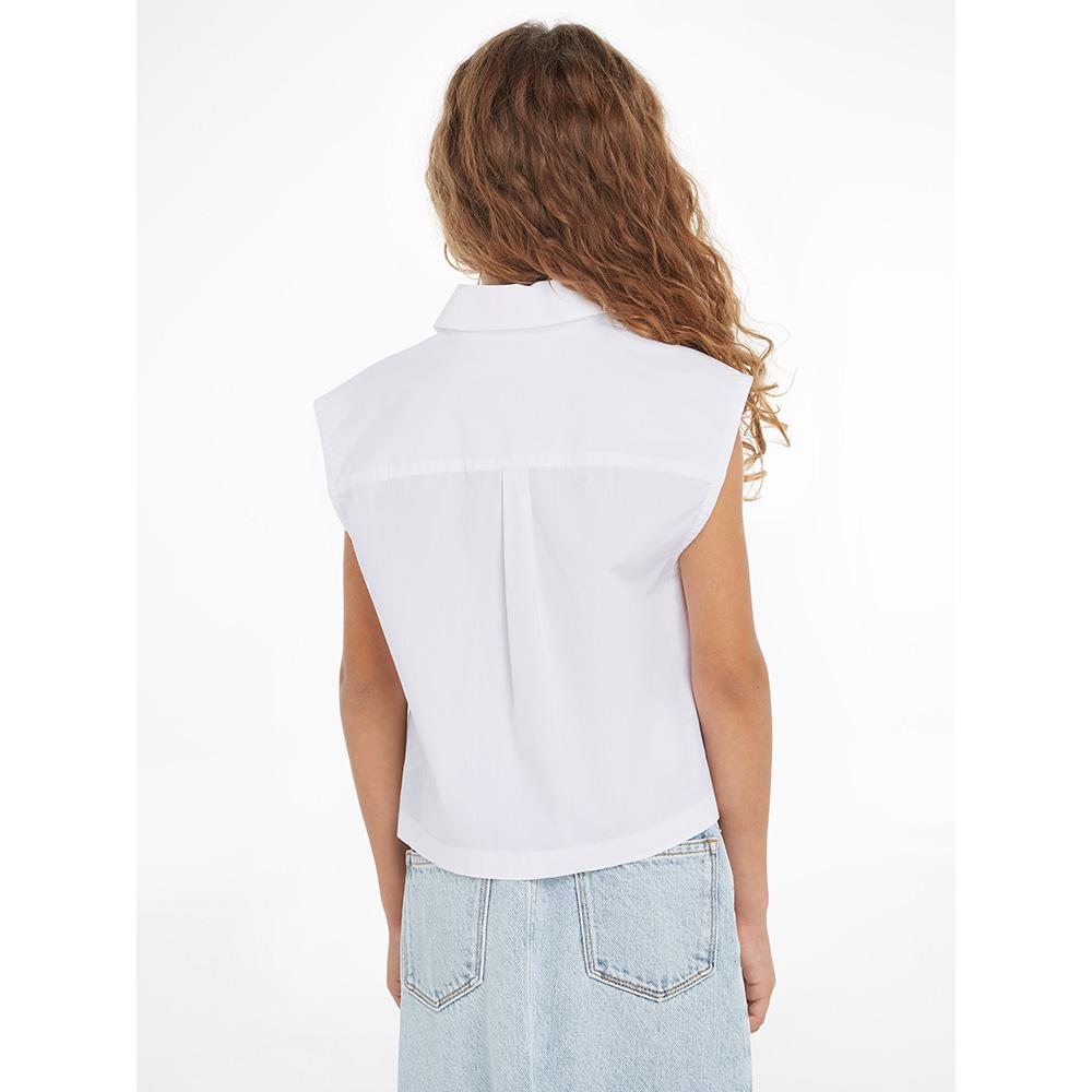 Calvin Klein - Monogram Off Placed Sleeveless Shirt - White