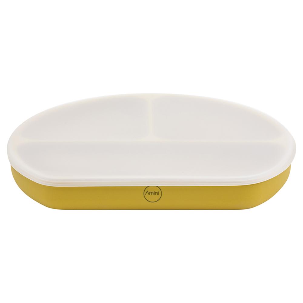 A'ish Home - Covered Grip Plate w/ Spoon & Fork - Mango Yellow