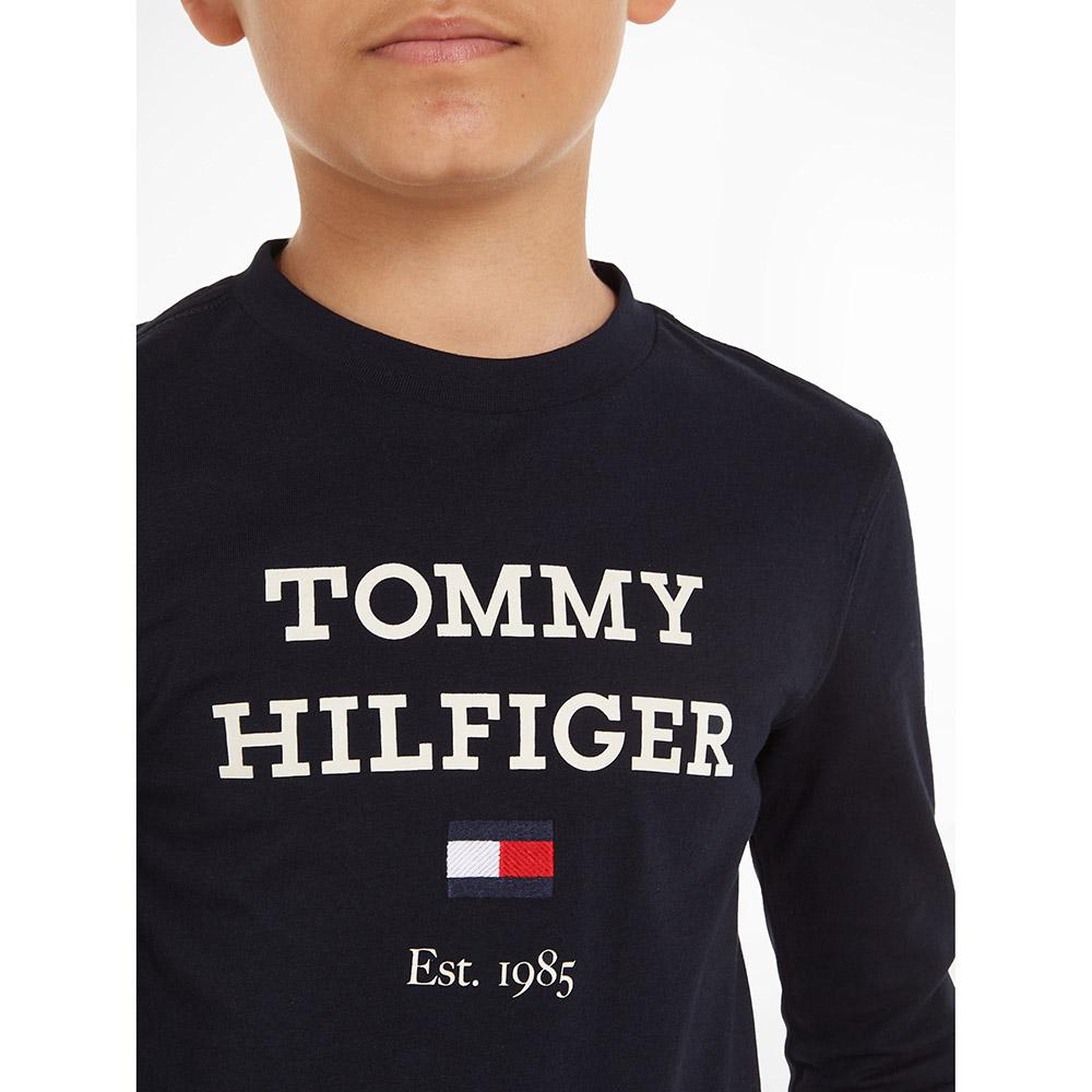 Tommy Hilfiger - TH Logo Print Long Sleeve Tee - Blue