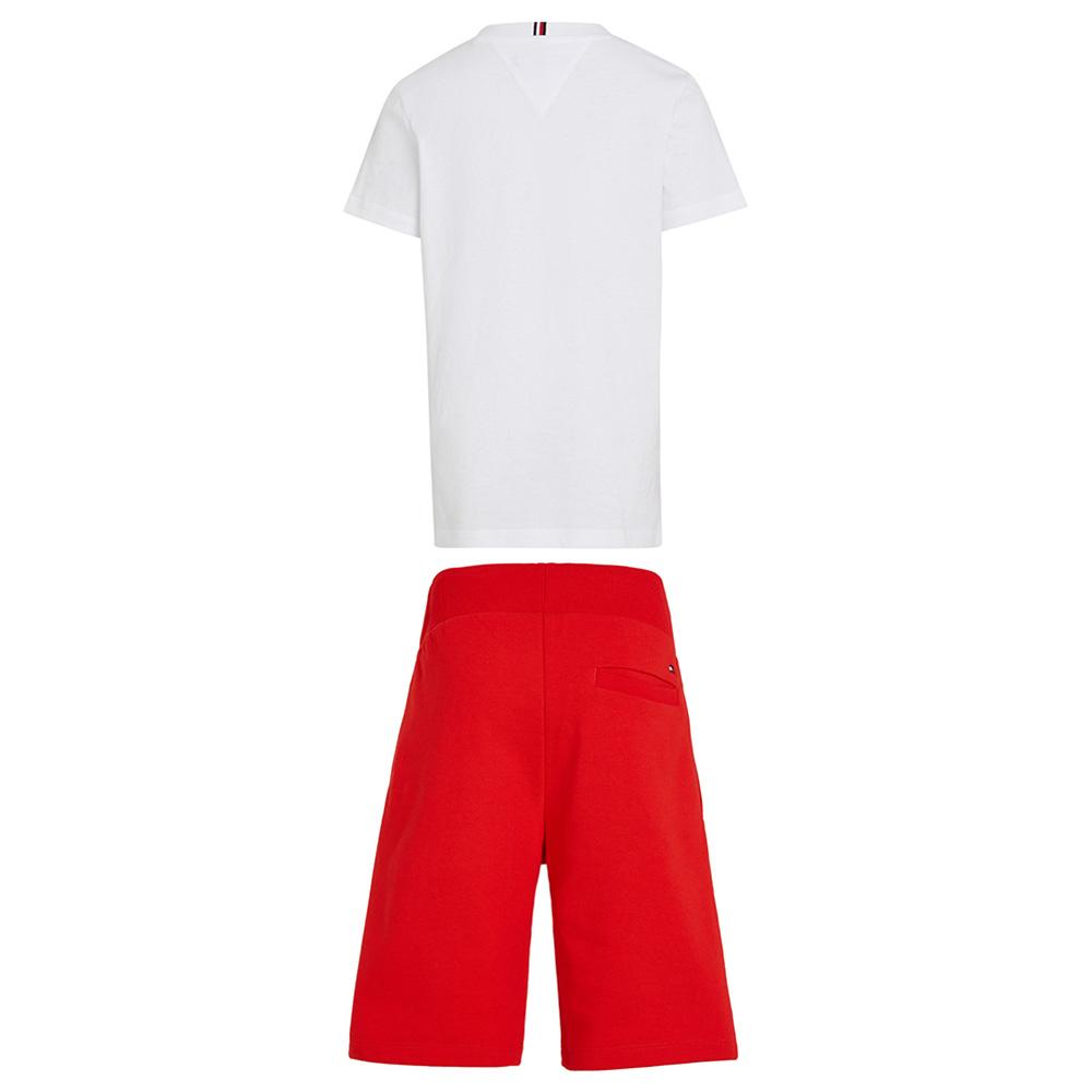 Tommy Hilfiger - 2pc-Set - Essential Logo T-Shirt And Shorts - Red