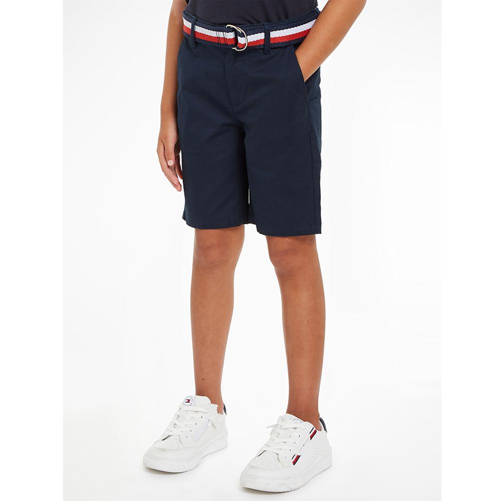 Tommy Hilfiger - Woven Belted Shorts - Blue