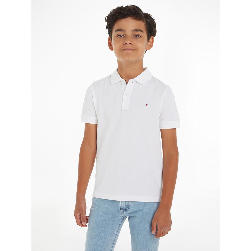 Tommy Hilfiger - Flag Embroidery Short Sleeves Polo Shirt - White