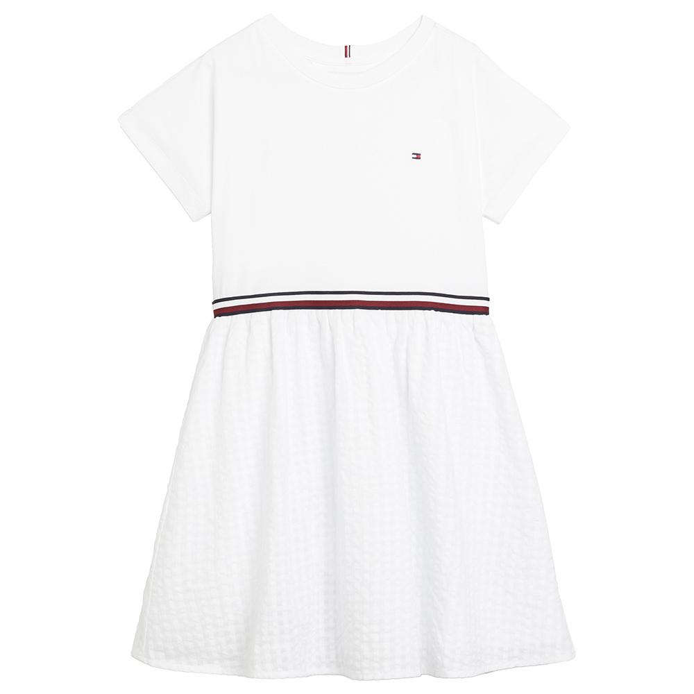 Tommy Hilfiger - Global Striped Relaxed Waistband Dress - White