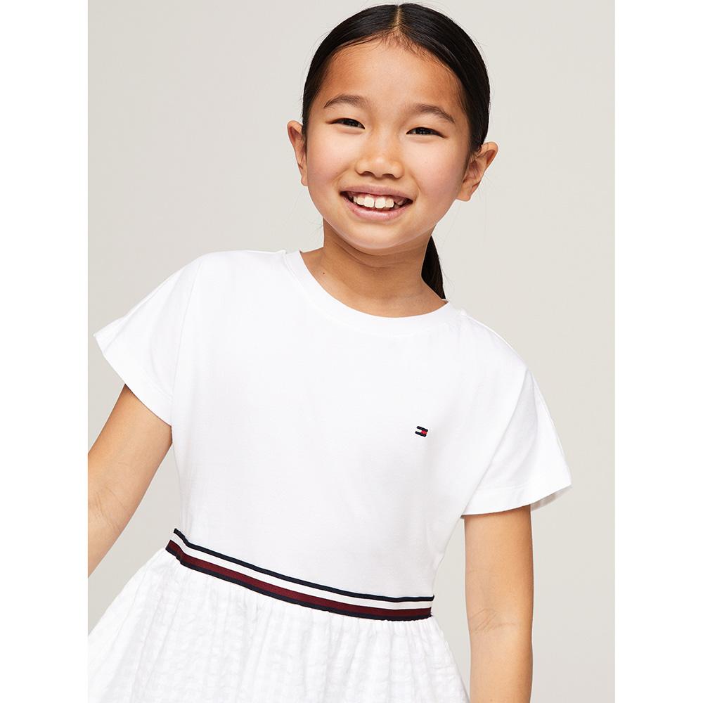 Tommy Hilfiger - Global Striped Relaxed Waistband Dress - White