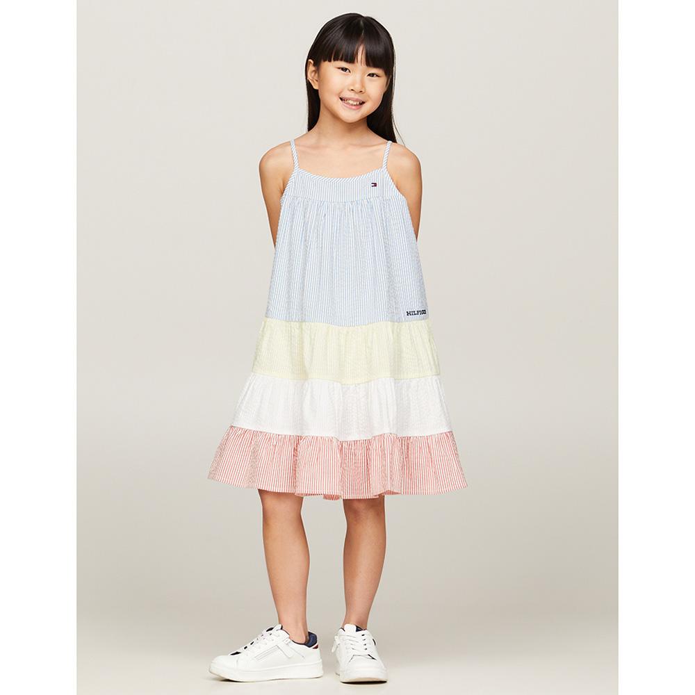 Tommy Hilfiger - Mixed Stripe Seersucker Tiered Dress