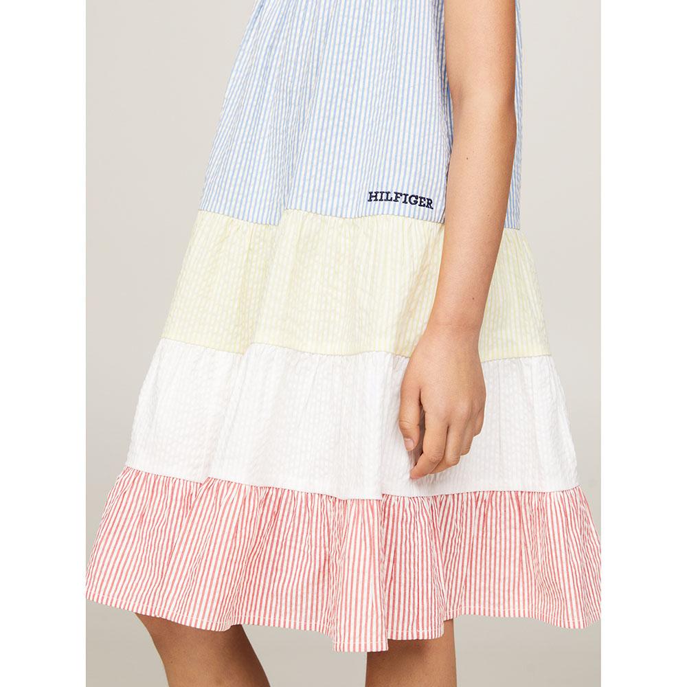 Tommy Hilfiger - Mixed Stripe Seersucker Tiered Dress