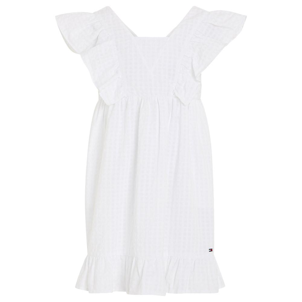 Tommy Hilfiger - Seersucker Frill Fit And Flare Dress - White