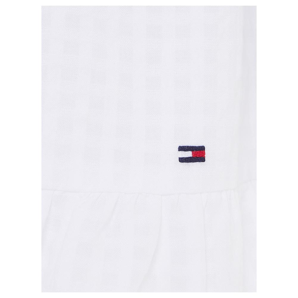 Tommy Hilfiger - Seersucker Frill Fit And Flare Dress - White