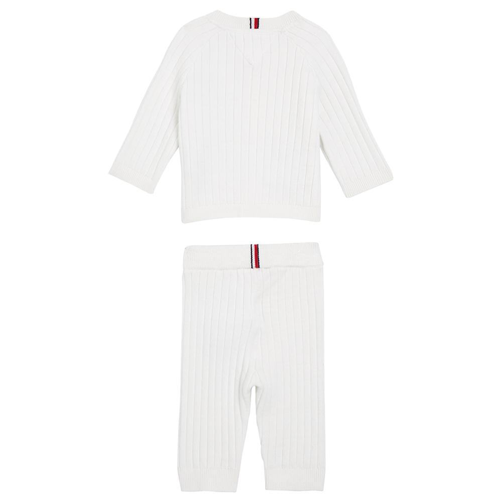 Tommy Hilfiger - 2pc-Set - Baby Rib Sweater Set Giftbox - White