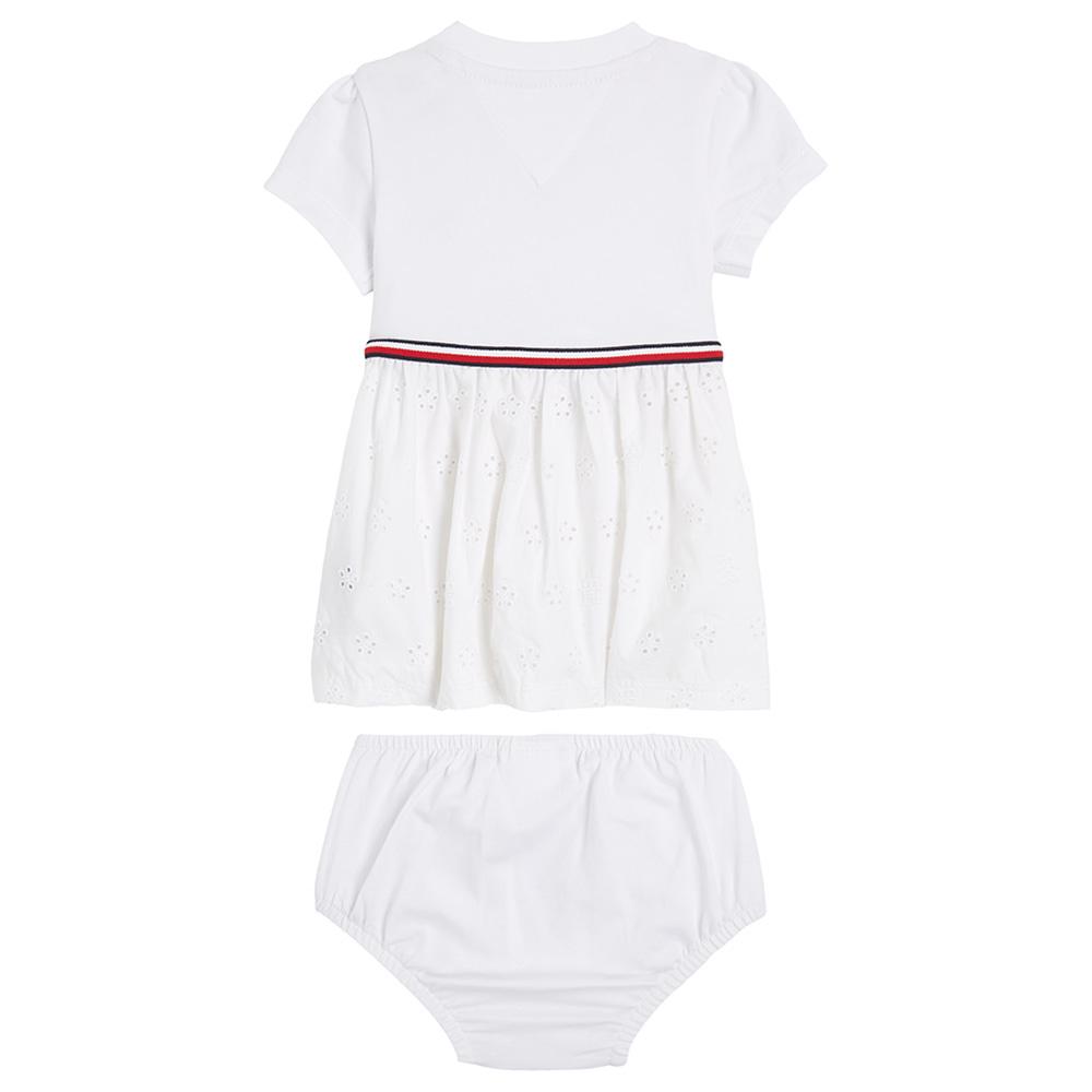 Tommy Hilfiger - Baby Broderie Anglaise Dress And Brief - White