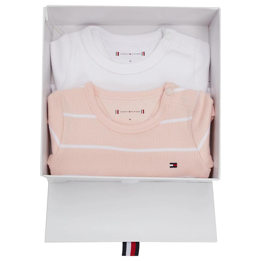 Tommy Hilfiger - 2pc-Set - Ribbed Logo Bodysuits - Pink