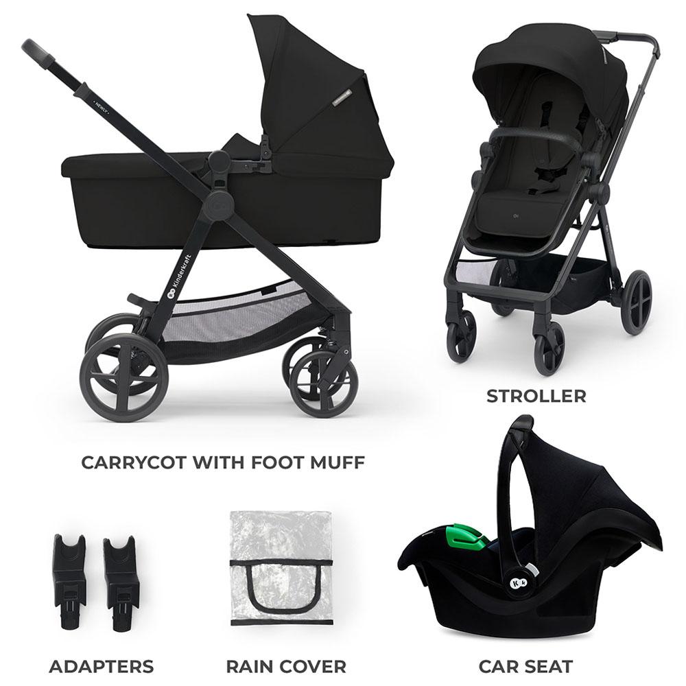 Kinderkraft - Newly Multifunctional Travel System - Classic Black 