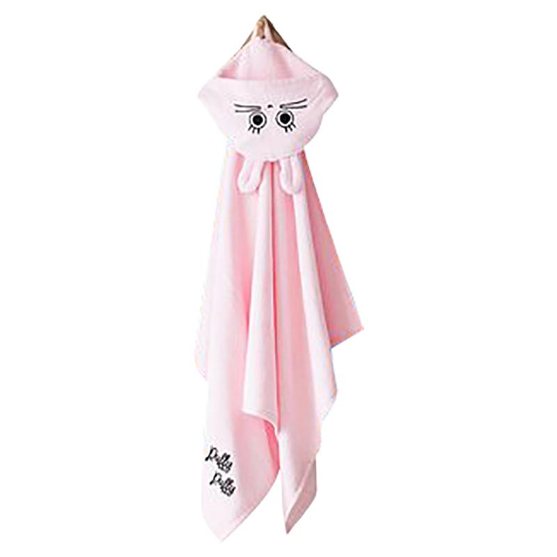 Milk&Moo - Canchin Rabbit Velvet Hooded Baby Towel - Pink