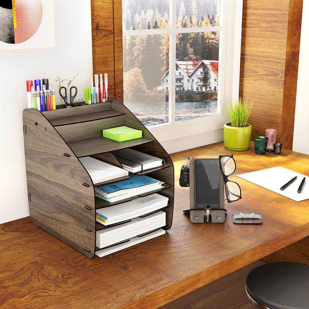 Home Canvas - Cosmo Organizer - Large - Walnut