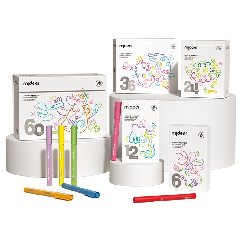 Mideer - Acrylic Markers Ultra Soft - 12pcs