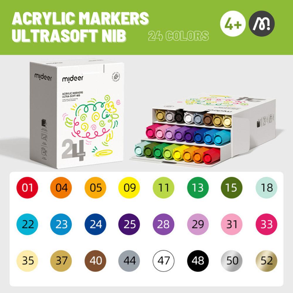 Mideer - Acrylic Markers Ultra Soft - 24pcs