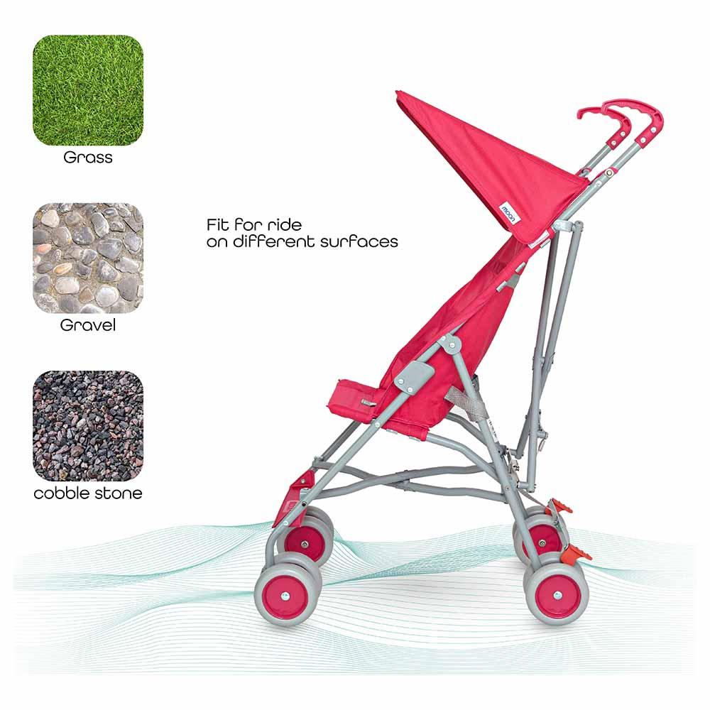 Moon - Jet Ultra Lightweight Foldable Buggy Stroller - Pink