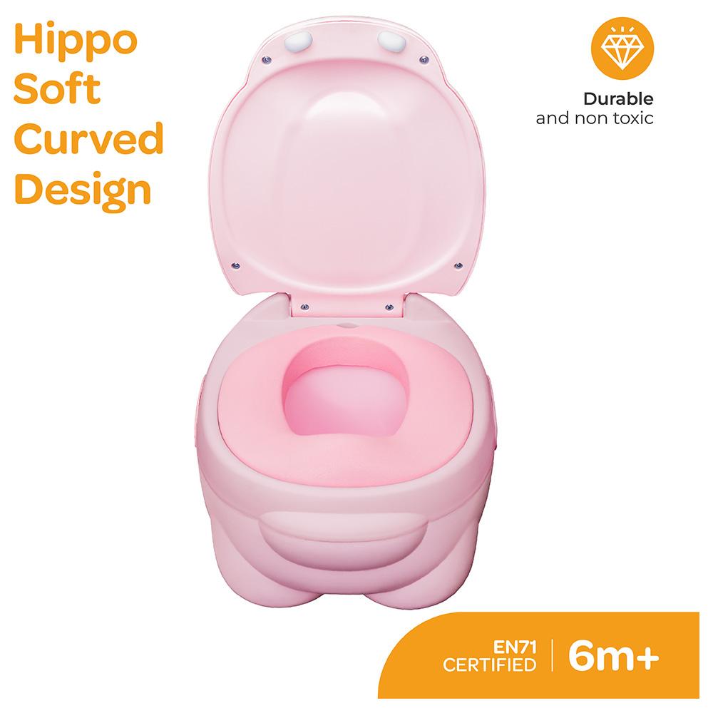 Moon - Baby Hippo Potty With PU Cushion - Pink