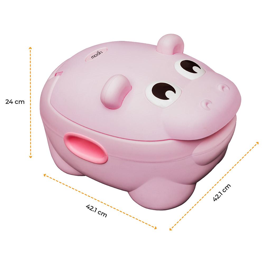 Moon - Baby Hippo Potty With PU Cushion - Pink