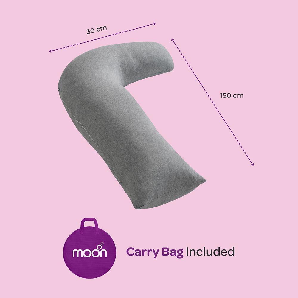 Moon - Organic L Shaped Maternity Pillow - Light Grey