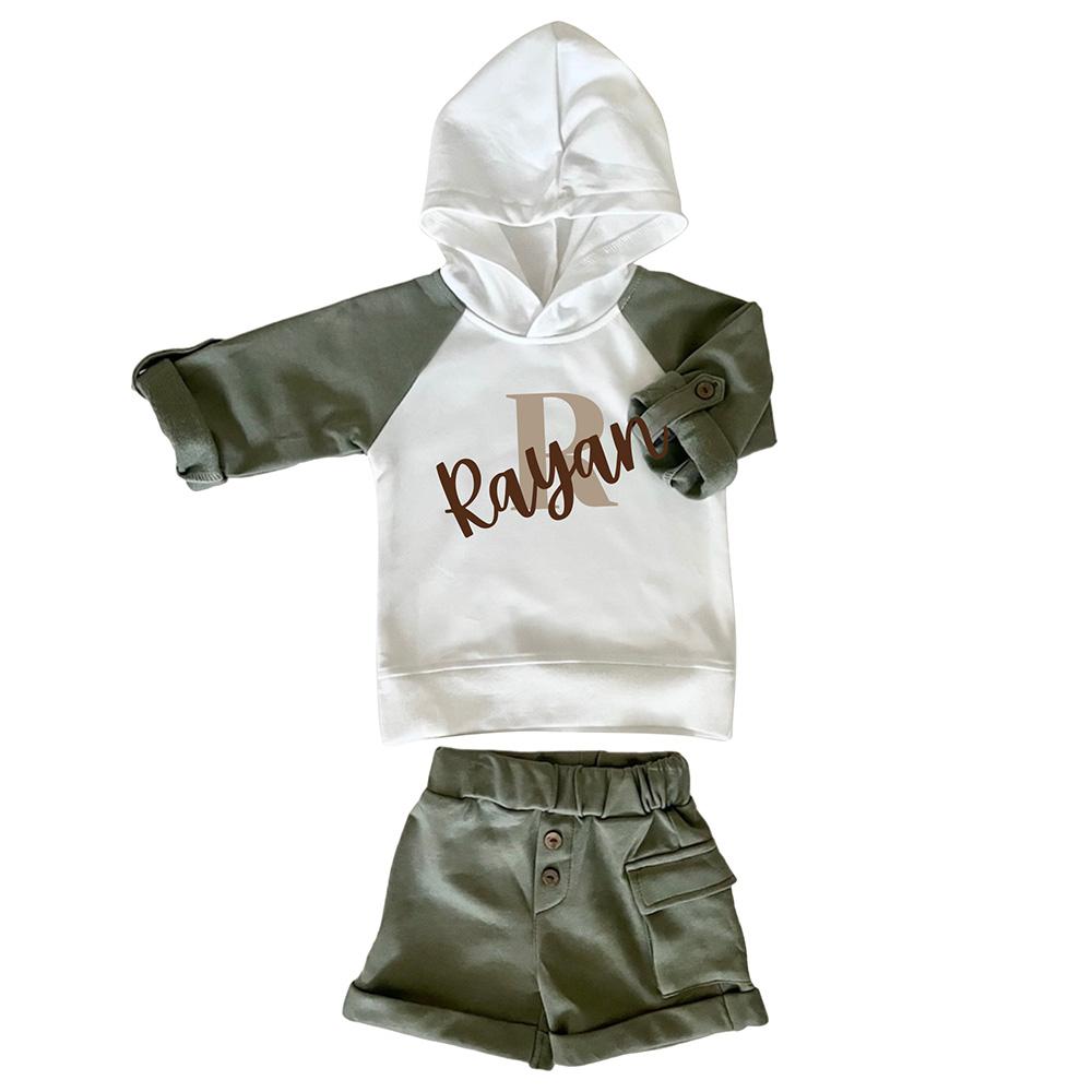 Mon.Amelissa - 2pc-Set - Hoody Terry Street Lounge Set - Hunter White