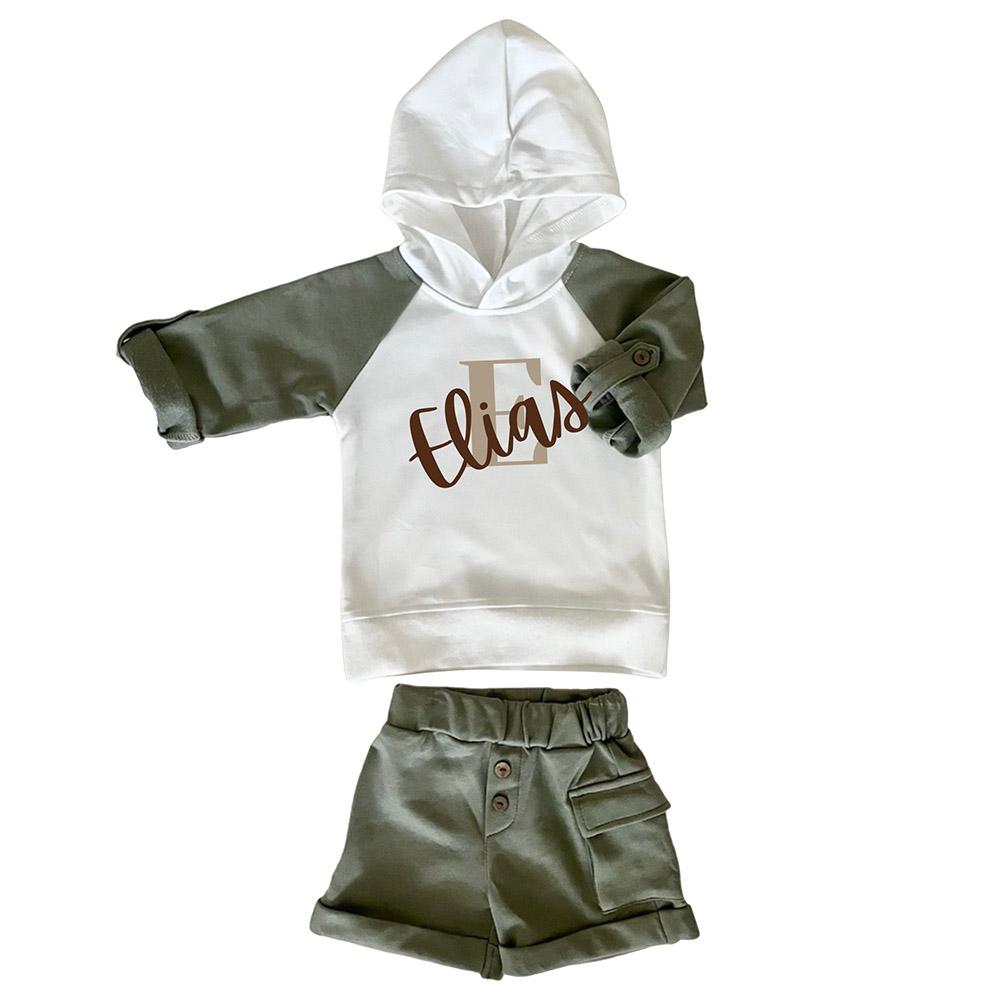 Mon.Amelissa - 2pc-Set - Hoody Terry Street Lounge Set - Hunter White