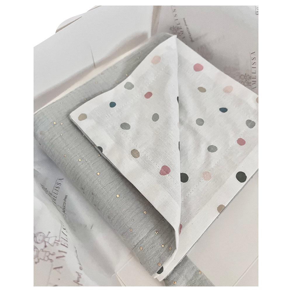 Mon.Amelissa - Personalised Cotton Blanket With Hanger - Dusty Blue - 100x100cm