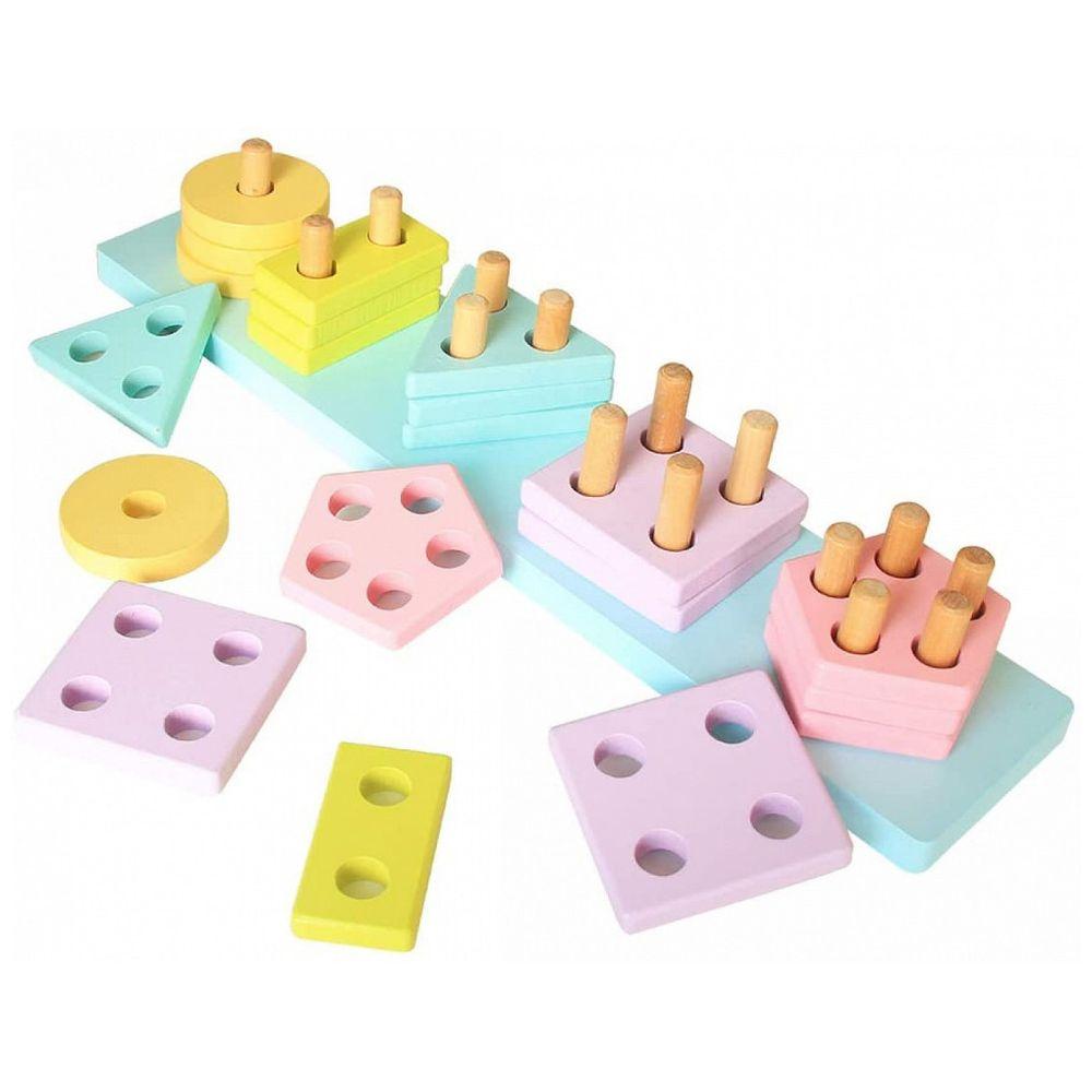 Little Angel - Kids Wooden Sorting & Stacking Play Toy Set