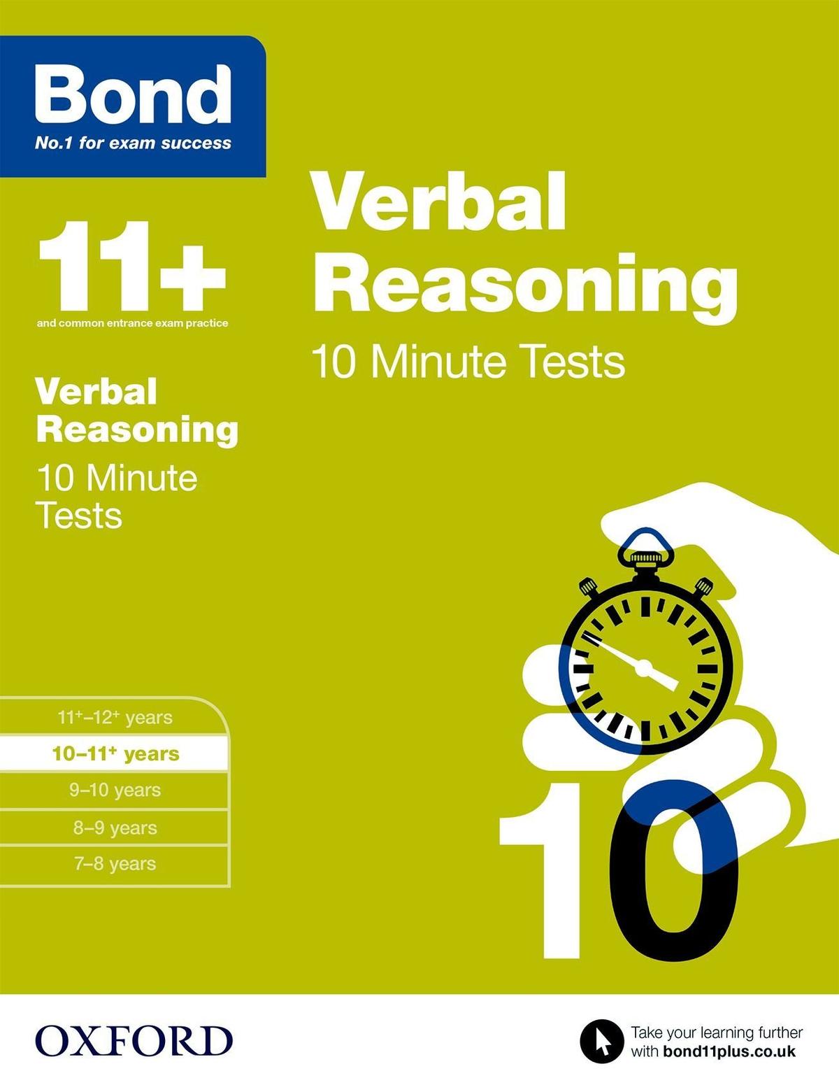 Bond 11+ 10 Minute Tests Verbal Reasoning 10-11+ Years