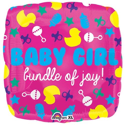 Baby Girl Icons Color Blast Square Balloon