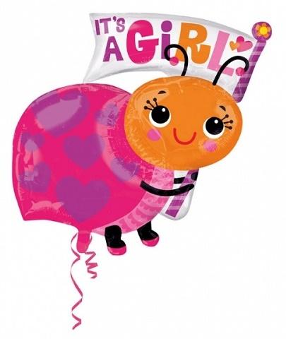 It's a Girl Ladybug SuperShape Balloon