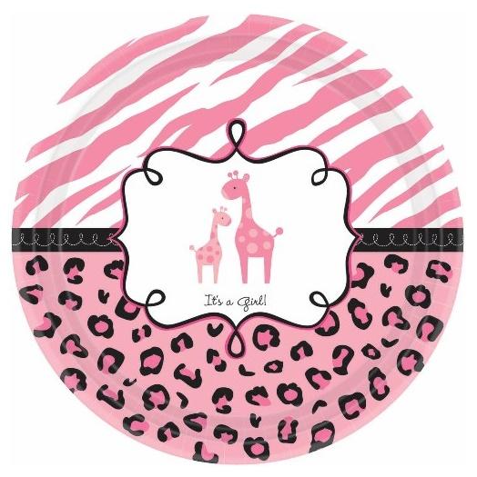 Sweet Safari Girl Baby Shower Plates