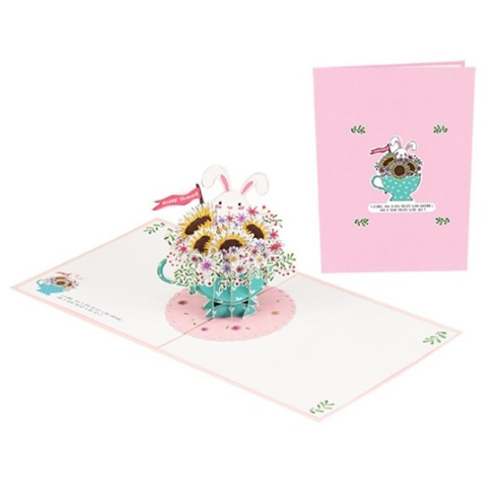 Paper Color - Flower Bouquet Pop Up Birthday Greeting Card