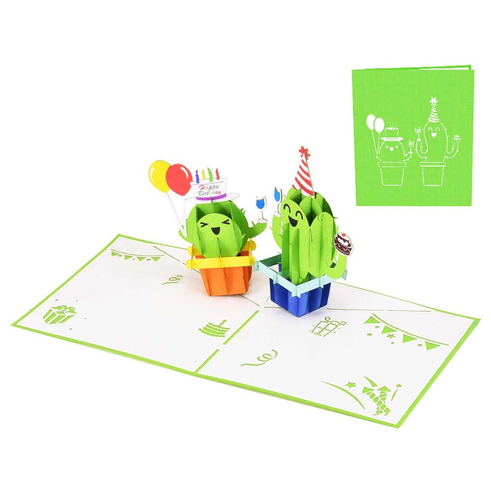 Paper Color - Cactus Birthday Pop Up Birthday Greeting Card