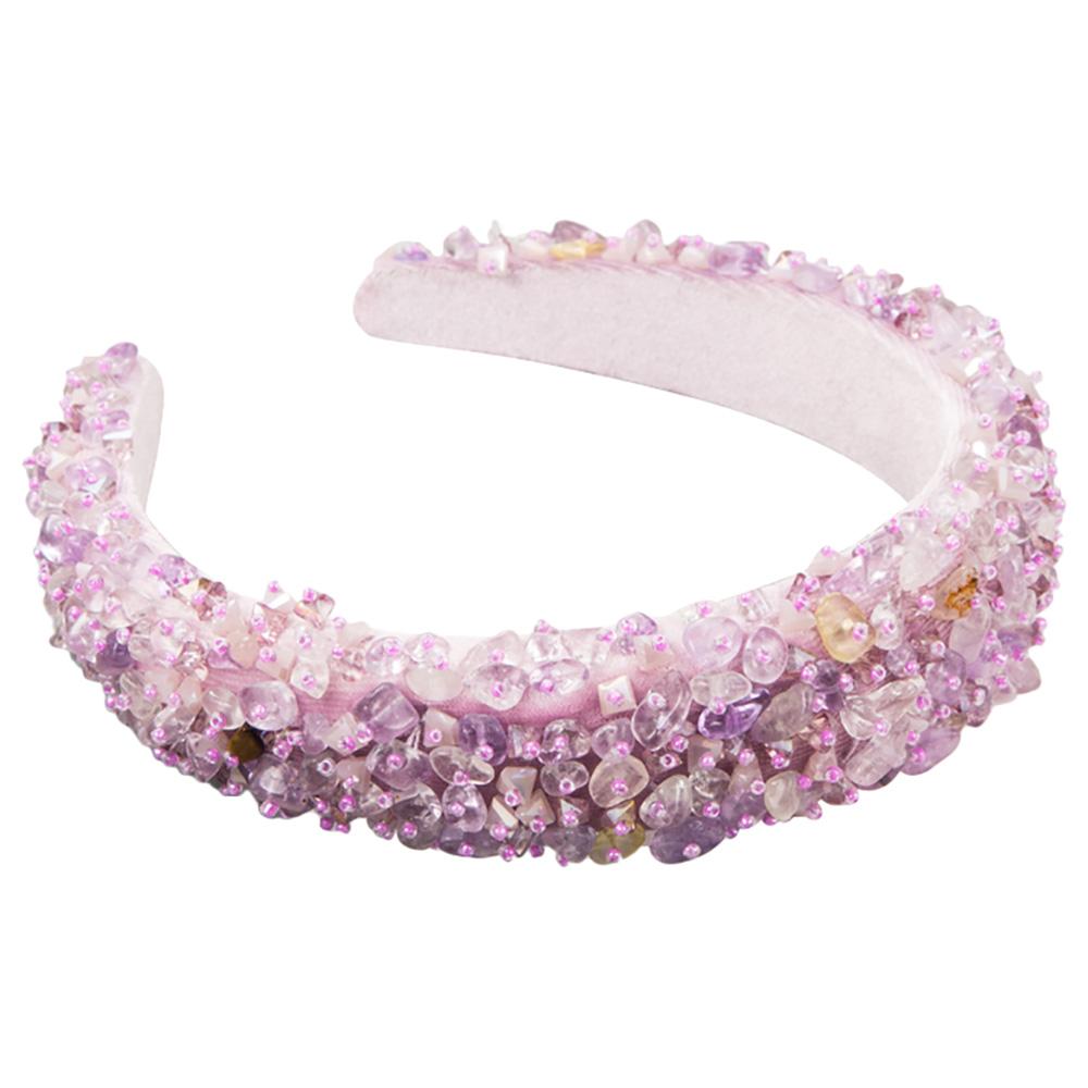 D' Daniela - Girls Hand Made Monalisa Headband - Purple Stones