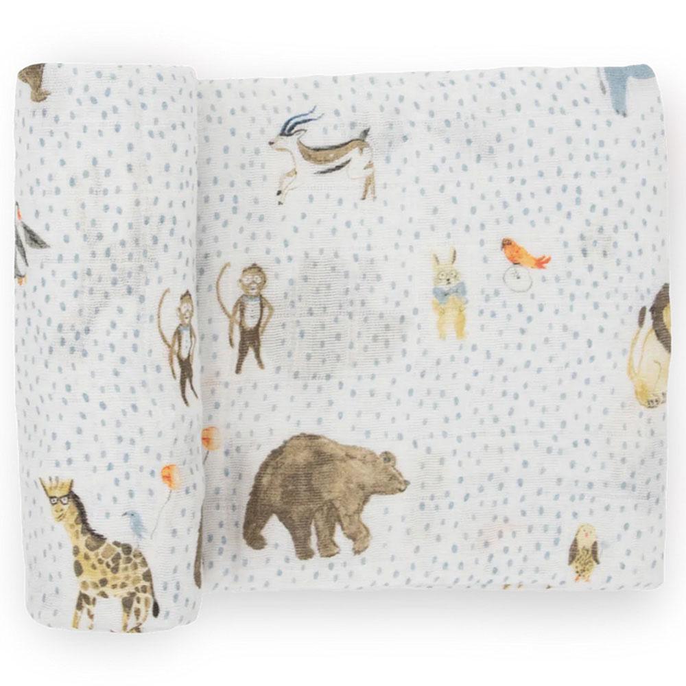 Little Unicorn - Cotton Muslin Swaddle - Party Animals