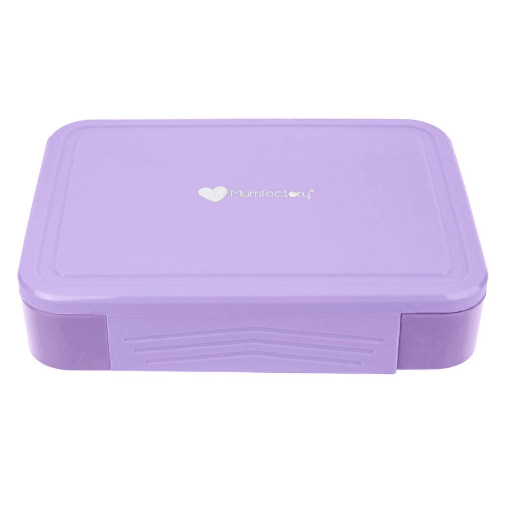 Mumfactory - 5 Compartment Lunch Box With Fork And Spoon - Purple