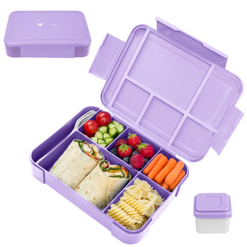 Mumfactory - 5 Compartment Lunch Box With Fork And Spoon - Purple