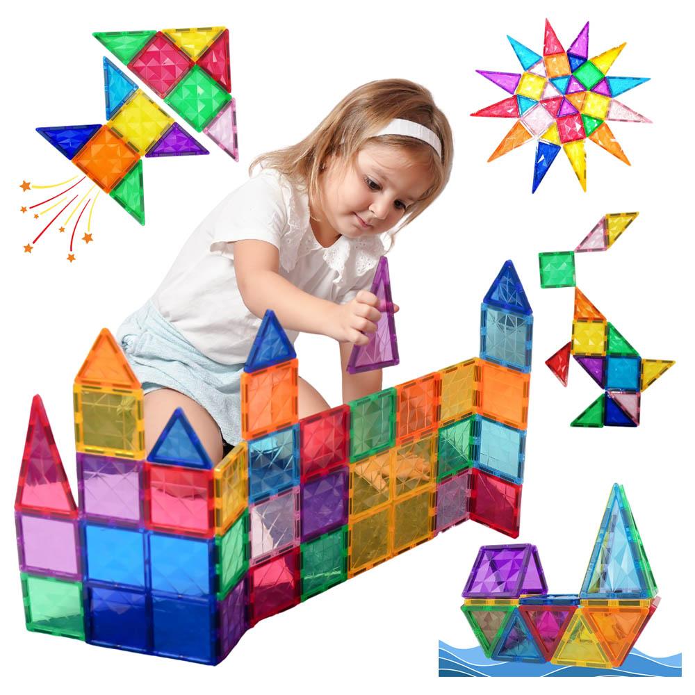 Mumfactory - Magnetic Tiles Blocks For Kids - 100pcs