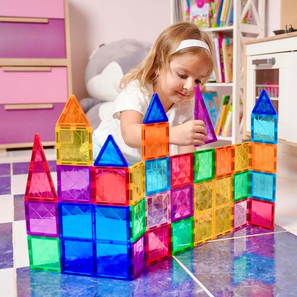 Mumfactory - Magnetic Tiles Blocks For Kids - 100pcs